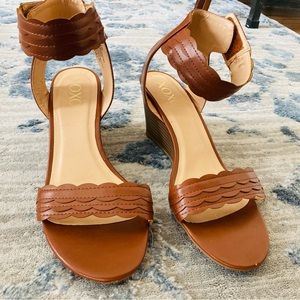 Xoxo wedge sandals. Brown. Size 8.5